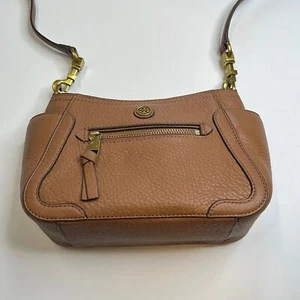 Tory Burch Light Camel Brown Pebbled Leather Crossbody Bag w/ Gold Hardware NWOT - Picture 1 of 9