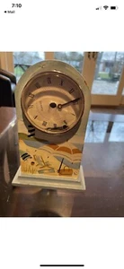 Crazy Mountain Table top hand painted clock sold as is - Picture 1 of 8
