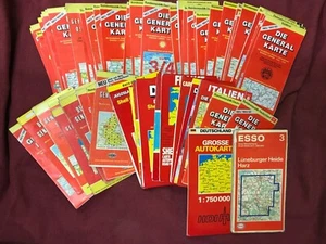 57x SHELL Carta geografica/Mappa-Mappe-Anni 70/80/90-Collezione-per Rivenditori - Picture 1 of 1