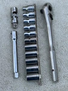 Craftsman Socket Set 1/2” Ratchet 6” Extension Universal Joint Adapter Tool Lot - Picture 1 of 17