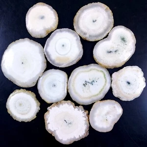 Lote de 11 piedras preciosas cabujón de seda de cuarzo solar natural 1236 quilates 55x50 38x30 mm #2088 - Imagen 1 de 6