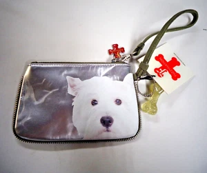 Fuzzy Nation Women's Wristlet Wallet Purse Westie *NEW w/ tags* -olive - Picture 1 of 3
