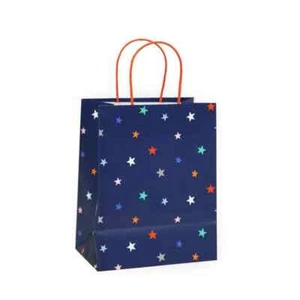 Cub Bag Stars with Silver Metallic Ink -8 pack Small gift Bags - Picture 1 of 3
