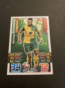 2015/16 Norwich City Nathan Redmond Topps Match Attax #211 - Picture 1 of 2