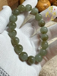11,8 mm Hetian Jade Armband 新疆和田玉且末蓝半糖聚宝盆圆珠手串 - Bild 1 von 12