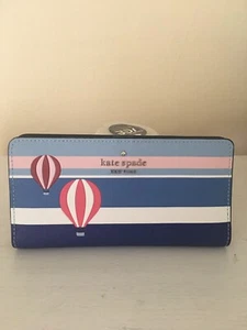 NWT Kate Spade New York Up Up & Away Hot Air Balloon Slim Bifold Wallet - Picture 1 of 3