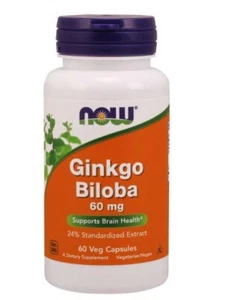 Now Foods Ginkgo Biloba 60 mg 60 Veg Capsules - Picture 1 of 1