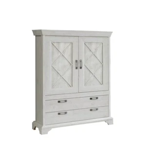 Highboard Kasimir 4 Pinie weiß 123x162x48 cm Schrank Wohnzimmer Esszimmer - Bild 1 von 5