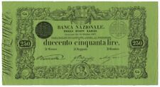250 LIRE BANCA NAZIONALE NEGLI STATI SARDI 30/10/1867 BB+