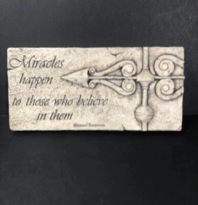 Miracles Happen By Bernard Berenson RK Productions Handcast Stone Plaque 10x5 - Picture 1 of 9