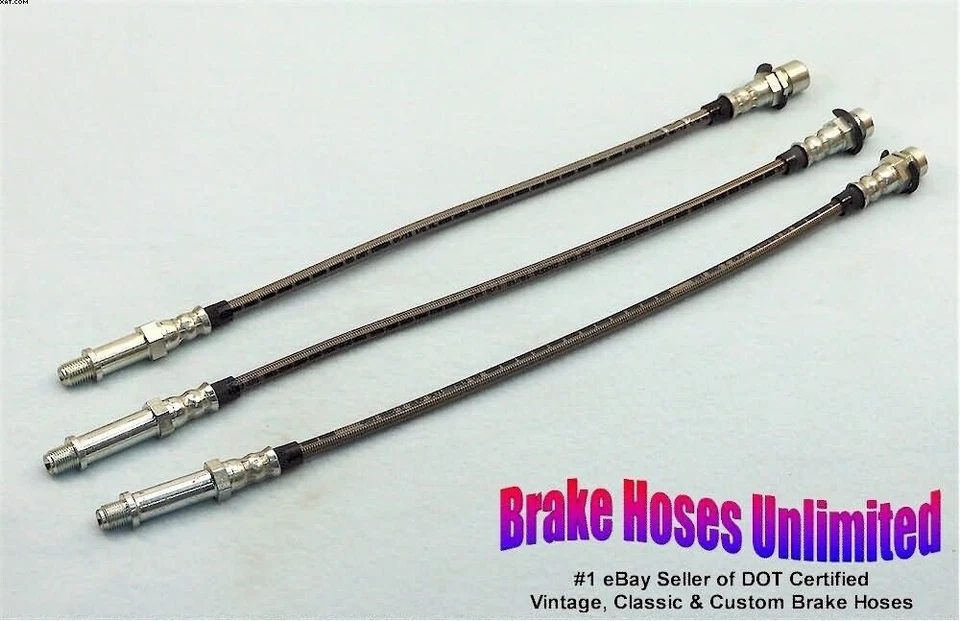 STAINLESS BRAKE HOSE SET Chrysler Town & Country - 1970 1971 1972, Disc - Image 1 of 1