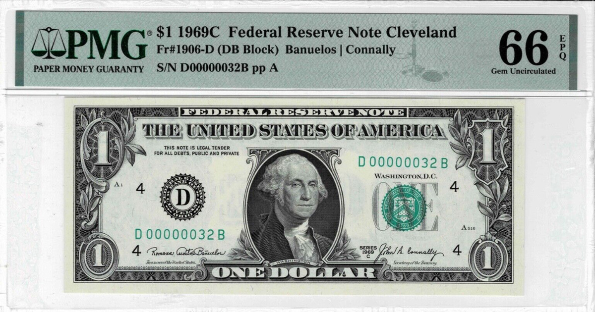 .0_0.me.0_0.ページ 1969C $1 TWO DIGIT LOW DIGIT SERIAL NUMBER-PMG GEM UNC 66 EPQ