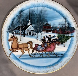 P Buckley Moss Plate “CHRISTMAS SLEIGH” ANNA PERENNA 1987 - 4th in series - Picture 1 of 3