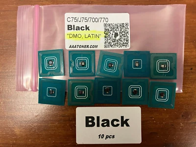 10 BLACK Toner Chip (1379 - DMO) for Xerox Color C75 700 770 J75 Printer Refill - Image 1 of 2
