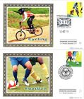 2010 Dyscypliny sportowe Piłka nożna Kolarstwo Detaliczna broszura Benham FDC BSSP480-481