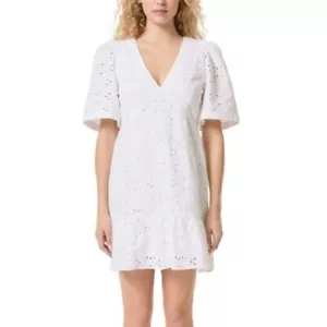 $465 NWT Rhode White Mariana Eyelet Cotton Mini Dress Sz 4 - Picture 1 of 14