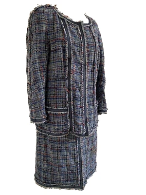 FALDA CHANEL DE COLECCIÓN TALLA 50 CHAQUETA CON CREMALLERA Y FALDA ENCAJE Y CINTA Foto 1 de 4