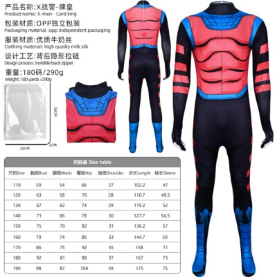 Cosplay X-Men Gambito Adulto Niños Monos Superhéroe Remy LeBeau Body Zentai Foto 1 de 4