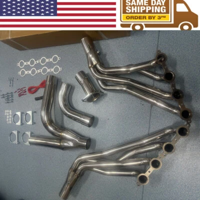 Long Tube Headers For 1999-06 Chevy GMC Sierra Silverado 4.8/5.3/6.0 W/Y Pipe M - Image 1 of 4