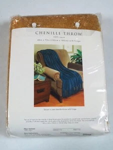 Chenille Throw Blanket (beige)  40" x 72" with Fringe [NEW] - Picture 1 of 2