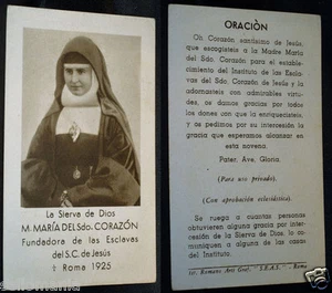 ANTIGUA ESTAMPA RELIGIOSA RAFAELA MARIA DEL SAGRADO CORAZON HOLY CARD CC192 - Imagen 1 de 1