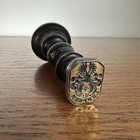 Alte Petschaft Siegel Stempel Leufgen Wappen 19. Jhd? Antik Messing Holz Griff