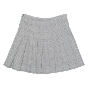 BRANDY MELVILLE Womens Pleated Skirt Black Short Check M - Picture 1 of 6