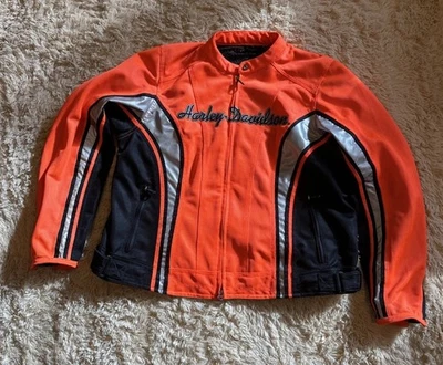 Chaqueta de malla reflectante de alta visibilidad naranja 98252-10VW 1W XL Harley Davidson para mujer Foto 1 de 4