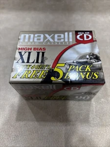 Maxell XLII 90 High Bias Audio 90 Minutes Cassette - (5 Pack) NEW SEALED - Picture 1 of 3