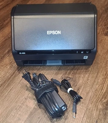 Escáner de documentos de escritorio dúplex a color Epson Workforce ES-400 con cables, para piezas Foto 1 de 4