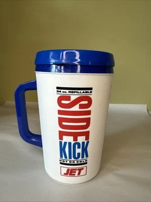 Taza aislada de plástico de colección Aladdin CONOCO Gasolinera Side Kick 34 oz roja azul Foto 1 de 4