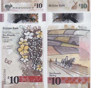 Northern Ireland 10 Pounds 2018 P 344 Polymer UNC Ulster Bank - Picture 1 of 3