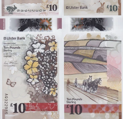 Northern Ireland 10 Pounds 2018 P 344 Polymer UNC Ulster Bank - Image 1 of 3