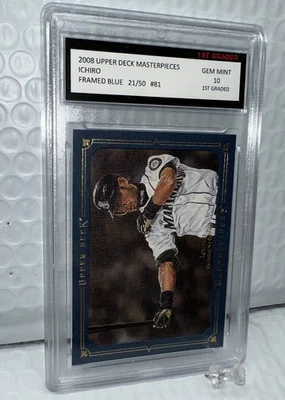 2008 Upper Deck Masterpieces ICHIRO Framed Blue Border Seattle Mariners #81 MLB - Image 1 of 4