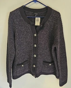 Torrid tiefschwarze Strickjacke mit Knopfleiste Damengröße 0 L12 neu mit Etikett - Bild 1 von 7