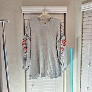 Driftwood size L pullover Long Sleeve Embroidered Sleeves - Picture 1 of 12