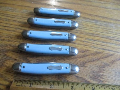 5 New Old Stock 2 Blade Pocket Knifes Colonial Knife USA Blue - Image 1 of 4