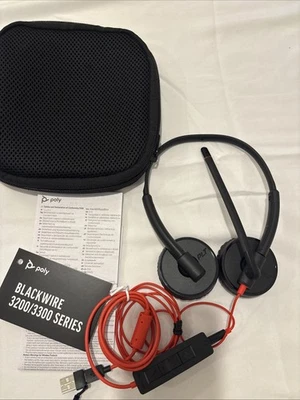Poly Blackwire 3200 Series Wired Headphones Headset Plantronics Tested And Works - Image 1 of 3