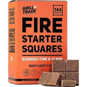 Fire Starter Squares 144, Easy Burn Your BBQ Grill, Camping Fire, Wood Stove,... - Picture 1 of 7