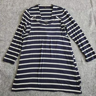 Conjunto Cárdigan Camiseta sin Mangas Colección J Jill Wearever Para Mujer M Azul Marino Rayas Náutico Foto 1 de 4