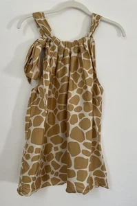 J CREW Top Women's Size 8 Halter A Line Blouse Yellow Cream Coastal - Picture 1 of 10