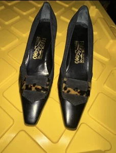 Size 7 - Salvatore Ferragamo Leopard shoes Sexy with belt on the front - Picture 1 of 12