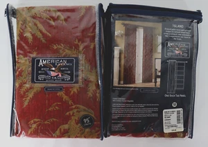 American Living Island Palm Cinnabar Curtain 1 Panel 100% Cotton 40 inx95 in NEW - Picture 1 of 5