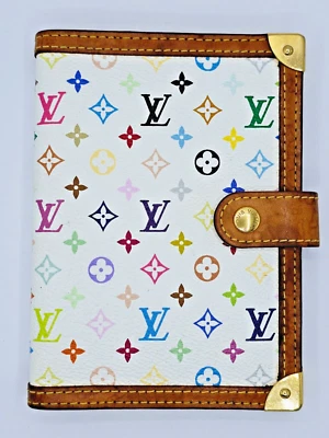 Louis Vuitton Blanco Takashi Murakami Multicolor Monograma Cuero Agenda Pasaporte Foto 1 de 4