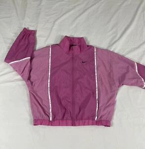Giacca vintage donna Nike rosa ricamata nylon atletico taglia XS - Foto 1 di 15