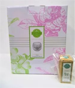 Scentsy Fleur Gray Deluxe Color Changing Diffuser w/ 1 Eucalyptus Oil Bundle NEW - Picture 1 of 7