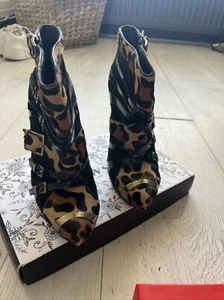 lara bohinc Leopard Ankle Boot Worn Once Retail £635 - Picture 1 of 4