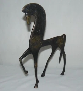 Rustic Greek Spartan Horse 11x9" Sculpture Iron Metal Statue Hellenistic Heavy - Picture 1 of 15