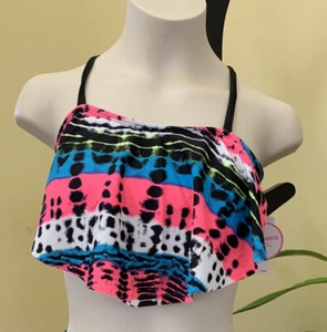 Justice Girls NWT Tie Dye Bikini Top Size 16 Colorful! - Picture 1 of 3