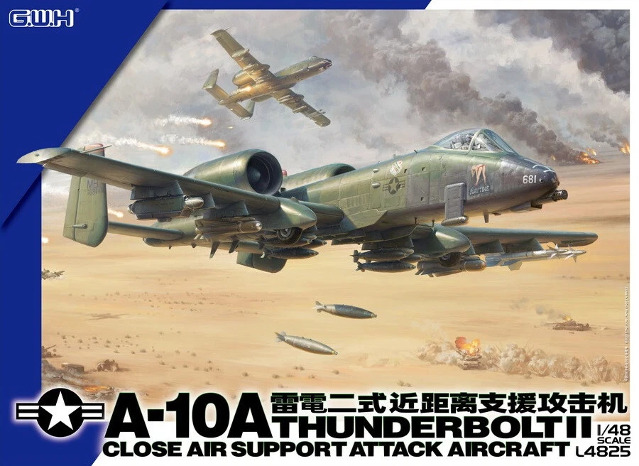 A-10A THUNDERBOLT II U.S.A.F. ATTACK AIRCRAFT  G.W.H.  1/48 PLASTIC KIT - Photo 1/1
